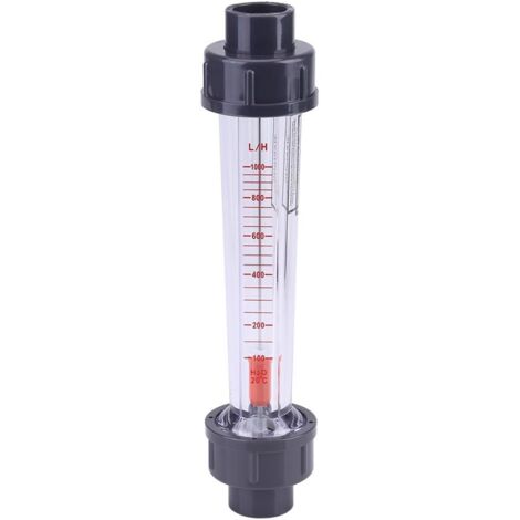 100-1000L / H Débitmètre Coudé Tube en Plastique Rotamètre d'Eau Instantané LZS-15 Débitmètre Liquide Flotteur Double Fil Connecteur Femelle pour DN 15 Tube,A (1/5)