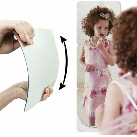 Miroir Acrylique Adhésif,Lot De 3 Miroirs Carrés Auto-adhésifs en sans Cadre,Miroir Souple Acrylique,Miroir Pleine Longueur,Miroir Mural,antidéflagrant Et Flexible,40x40cm (1/5)