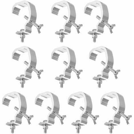 10Pack Crochet Lumiere dj Clamps for Truss Bracket, Crochet Fixation Jeux de Lumière 35-52mm C Clamp Crochet Portique Lumière, Half Coupler Pince éclairage Scene Clip on Light Fixture pour Par Lights