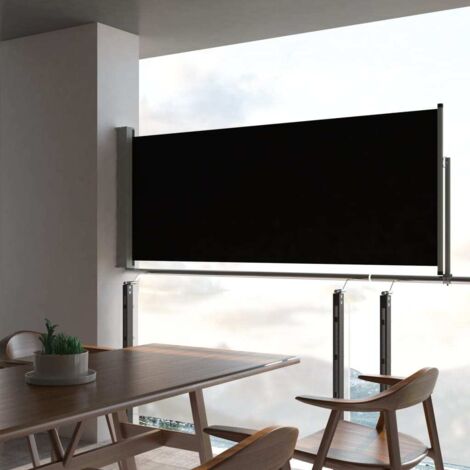 Auvent de Balcon Anti-Soleil - latéral rétractable de patio - Auvent de jardin terrasse bistro - 100 x 300 cm Noir Chic-282543 (1/5)