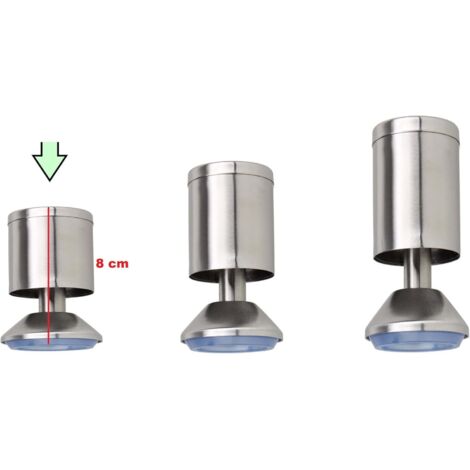 Lot de 4 pieds de meuble en acier inoxydable Ø 5 cm (1/3)
