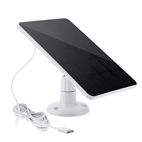Panneau solaire pour la caméra de sécurité IP6 IP6 Alimentation continue à 360 degrés Alivable avec panneaux de chargement de 10 W 5 V Port de type C de type C / 9,8 pi (1/5)