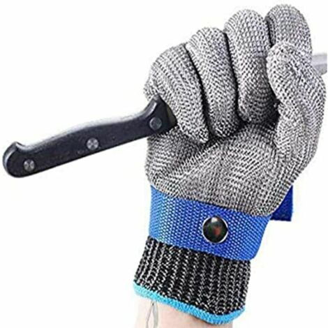 Gants de Protection Contre Les coupures Maille métallique Acier Inoxydable Gants de sécurité Alimentaire résistants aux coupures Gants de Boucher Gants coupés en Acier pour Cuisine (1/5)