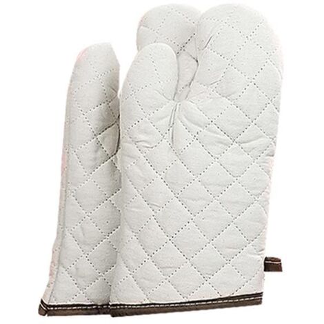 Gants de Four, Gants de Cuisine, Résistant à Chaleur, Imperméable et Antidérapant, Maniques pour Four Barbecue Cuisson Manipulation, Coton Doublure - 1 Paire, Blanc (Large 33x17.5cm) (1/5)