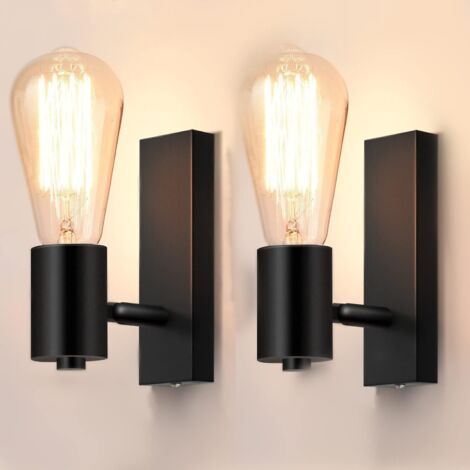 2PCS Applique Murale Intérieur industrielle Spot Mural Design Rétro Luminaire Murale Orientable Métal Eclairage Mural Vintage pour Restaurant Cuisine Couloir Café Enfant E27 (sans ampoule) (1/5)