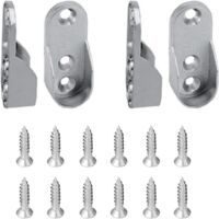 4 pièces Barre de penderie,Support Tringle,Penderie Ovale Support Barre Penderie Alliage depour Tringle Vetement Dressing