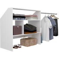 Kit dressing sous comble – Penderie 1 barre 97,4 cm – Panneau de particule mélaminé 16 mm – Dimensions L197 x P50 x H94 cm