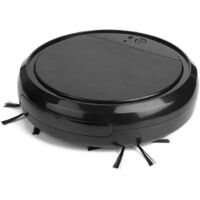 Vadrouille pour aspirateur robot, robot de balayage multifonctionnel intelligent à lumière ultraviolette, aspirateur silencieux à faible bruit pour poils d'animaux, tapis, sol dur, poussière(Noir)