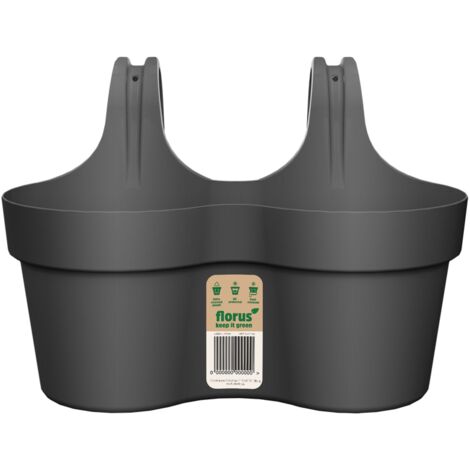 Florus Paris Balcony Hanger Duo Anthracite Fioriera Ovale