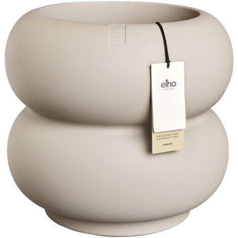 Elho Amber Roll Low 43 Balanced Beige Fioriera Rotondo