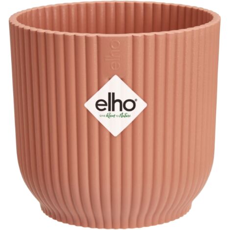 Vaso "Vibes Fold Round" in plastica riciclata, per esterno, stile moderno -Rosa / 11 cm