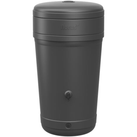 Florus Rain Barrel 200L Black Serbatoio Per Acqua Piovana Rotondo