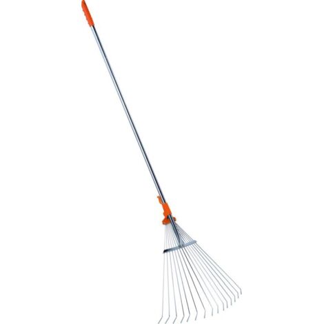 Stocker Rastrello per fogliame con Manico Telescopico da mt 1,28 a 1,68 (1/5)