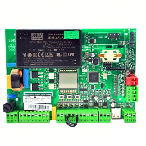 Faac – Platine électronique de gestion pour motorisations 230V AC – Alimentation switching – Entrées pour bords de sécurité – 790076 - e145s (1/4)