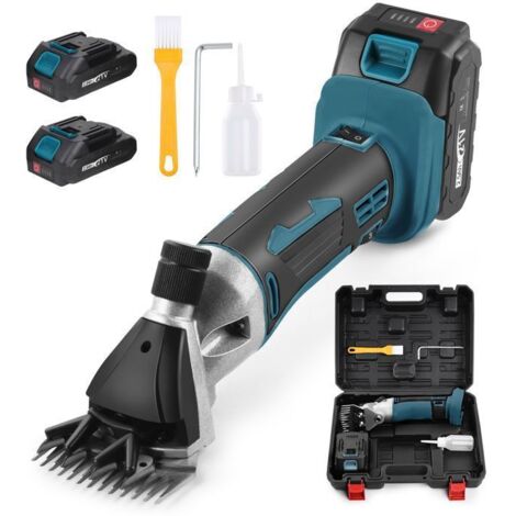 Tondeuse professionnelle sans fil pour moutons, 500 W, avec 2 batteries de 2500 mAh, 6 vitesses, pour animaux, alpagas et moutons