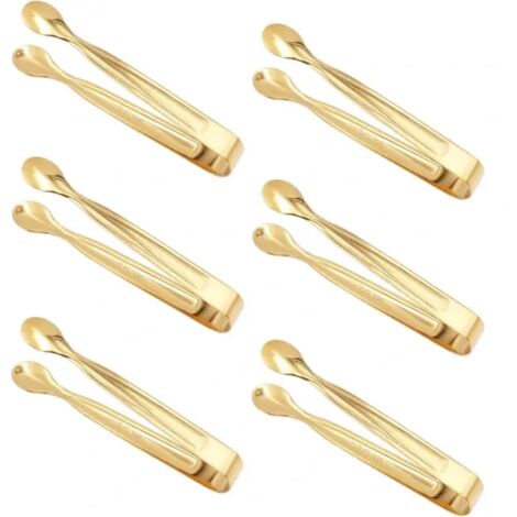 Pinces à bonbons, pinces à glaçons (lot de 6), mini pinces en acier inoxydable, pinces à sucre (1/5)