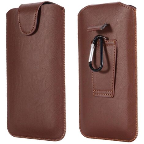 Pochette pour téléphone portable à fixer à la ceinture (cuir PU) marron (1/5)