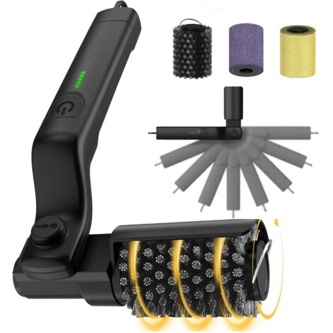 Brosse électrique rotative pour barbecue extérieur, 3 vitesses, en acier inoxydable 304, sans poils qui se détachent, autonomie de 90 minutes.