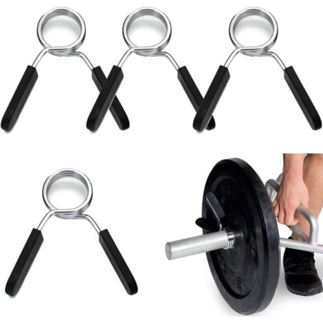 pièces - Pince pour barre d'haltères - 3 cm - Pince à ressort pour barre d'haltères - Pince pour haltères - Pinces à ressort pour poids (1/5)