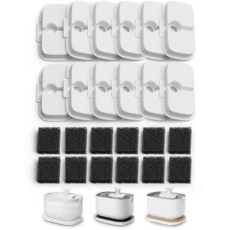 Lot de 12 filtres de rechange pour fontaine à eau sans fil Dockstream PLWF005/PLWF115/WF105, fontaine pour animaux