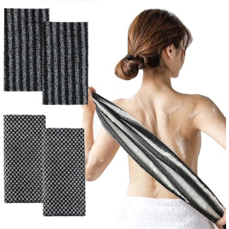 Serviette de douche exfoliante Blissal, ensemble de serviettes Blissal pour hommes et femmes, noir