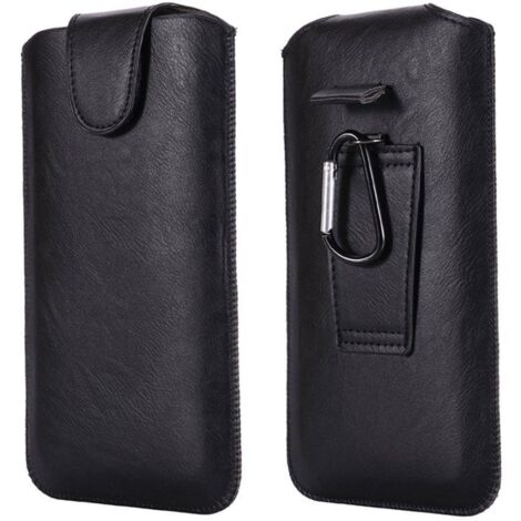 Pochette pour téléphone portable à fixer à la ceinture (cuir PU) noire (1/5)