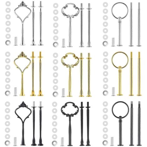 9 Set Kakestativ Maskinvare Kit Lagdelt Board Maskinvare Beslag pour Kakestativ, 3-Lags Kakestativ FittinSuper Gave (1/2)