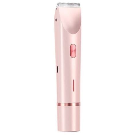 Rasoir électrique 2 en 1 pour femme, étanche, pour l'épilation des jambes, des bras, des aisselles et du visage, double tête, connecteur USB-C, rose (1/5)