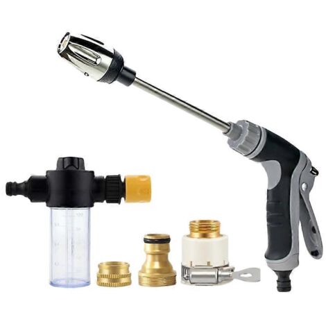 Pistolet à eau haute pression T8 à longue tige pour équipement de nettoyage domestique, ensemble de tige d'extension en métal avec poignée adhésive (comme sur la photo). (1/5)