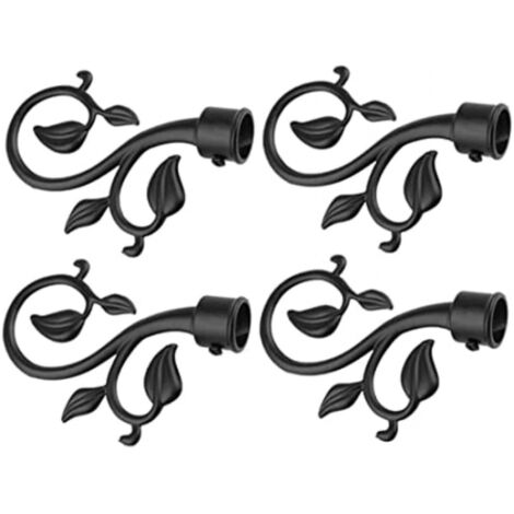 Ensemble d'embouts décoratifs pour tringle à rideaux noire