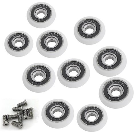Lot de 8 roulettes de rechange pour portes de douche d'un diamètre de 19 mm (1/5)