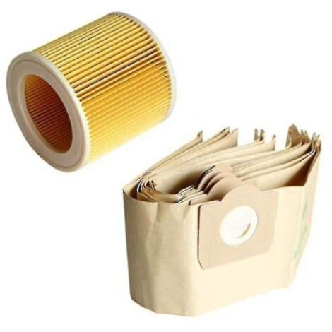 5 sacs à poussière pour aspirateur, 1 filtre, pour aspirateurs Kärcher WD3