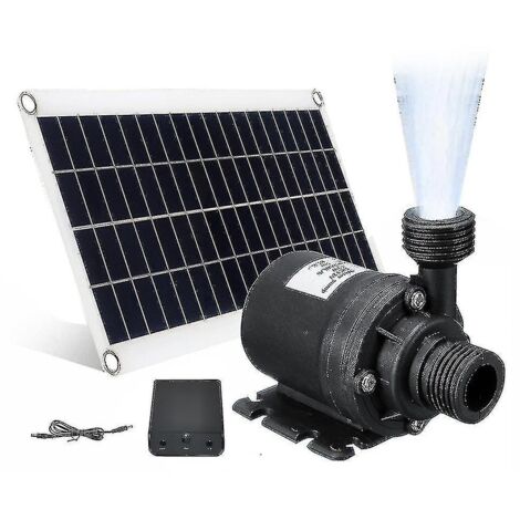Pompe à eau solaire 50 W, débit 800 l/h, 12 V CC, silencieuse, pour fontaines de jardin et de maison - WELLNGS