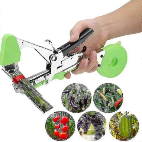 Machine à lier les plantes avec outil de pose de ruban adhésif, pistolet à ruban adhésif pour plantes avec 10 000 agrafes, 20 rouleaux de ruban et lame de rechange (1/3)