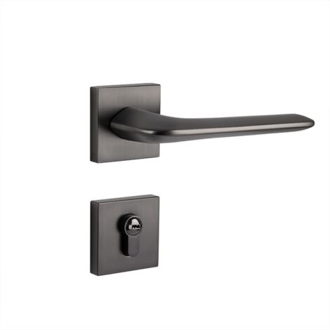 Serrure de porte de chambre style moderne noire, poignée de porte de chambre, éclairage intérieur de luxe (1/5)