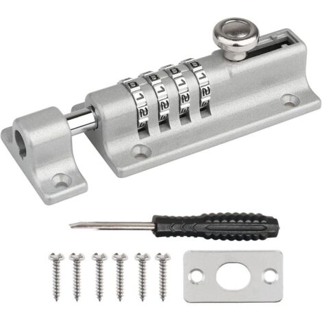 Serrure de porte étanche à code, pêne robuste pour sécurité extérieure, antivol, grise