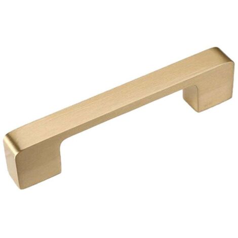 Poignée de porte moderne et simple pour armoire, tiroir ou meuble, en cuivre doré, 64 mm (1/5)