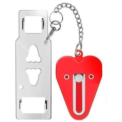 Cadenas portable pour porte, idéal pour les voyages, les hôtels et la sécurité à domicile. Modèle Addalock, rouge. (1/5)