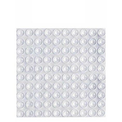 100 butoirs en silicone transparent auto-adhésifs pour portes, tiroirs, armoires et meubles (10 x 2 mm) (1/5)