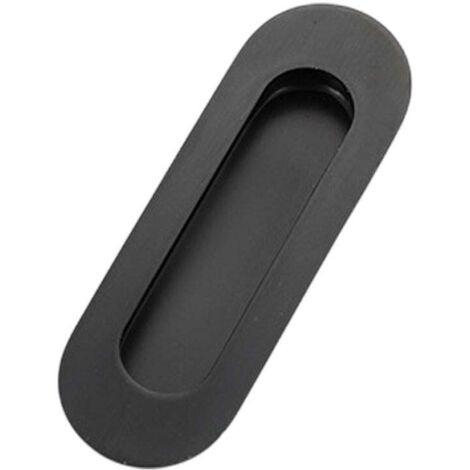 Poignée invisible en acier inoxydable pour tiroir de meuble, intégrée, noire et ronde. (1/5)