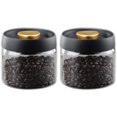 Boîte hermétique en verre borosilicate sous vide pour grains de café (Or, 500 ml) (1/5)