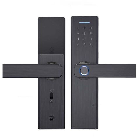 Serrure de porte intelligente pour la maison, serrure à empreinte digitale, serrure à mot de passe, serrure électronique : Noir (1/5)