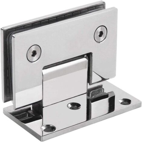 Charnière de porte de salle de bain simple face en acier inoxydable, charnière de porte en verre sans cadre à clip de salle de bain renforcé (1/5)