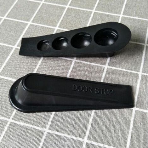 Butée de porte en caoutchouc 1/3X, cale de blocage, butée de porte robuste, sécurité, lot de 3, noir (1/5)