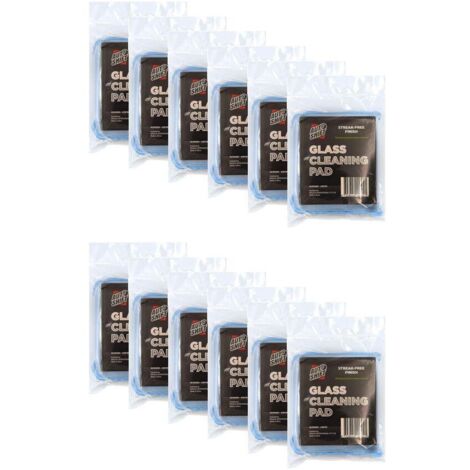 Lot de 12 lingettes nettoyantes pour vitres AutoShift, sans traces, accessoire automobile, 13 x 11 cm, bleues (1/2)