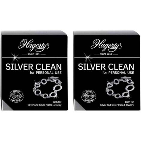 Lot de 2 solutions nettoyantes pour bijoux en argent Hagerty / accessoire d'entretien des métaux pour le bain, 170 ml