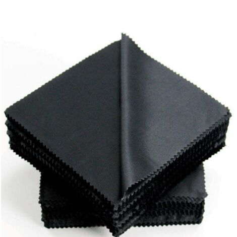 Lot de 100 chiffons de nettoyage en microfibre (15 x 15 cm) pour écrans de smartphones, ordinateurs portables, tablettes, objectifs d'écrans LCD, téléviseurs, appareils photo et lunettes (noir). (1/5)