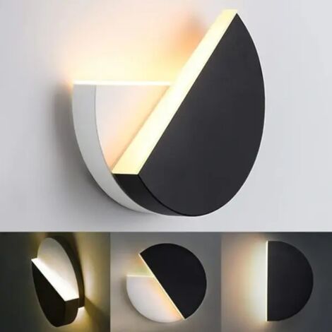Applique murale à LED Éclairage mural décoratif moderne noir avec LED 12