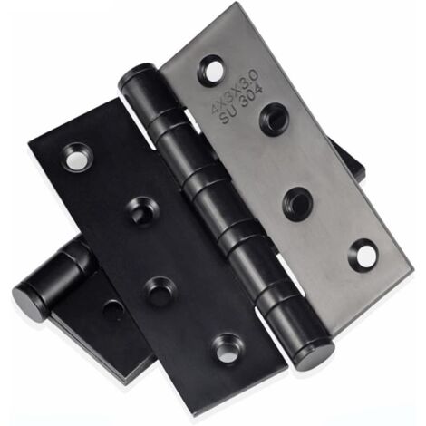 Charnières de fenêtre (noires) 100 mm, charnières de porte de placard, ZQKLA (1/5)