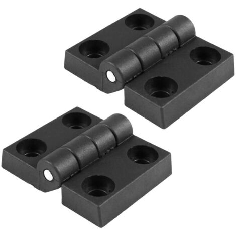 2 charnières de meuble en plastique noir 63 mm x 50 mm (1/5)